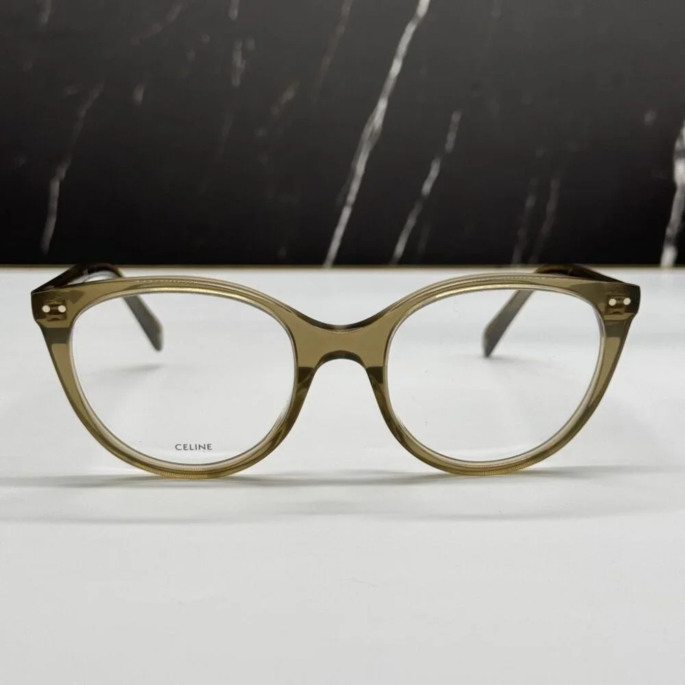 NEW CL50068I 093 CELINE WOMEN CAT EYE EYEGLASSES KHAKI EYEWEAR CELINE